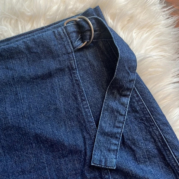 Madewell Denim Raw-Hem Mini Wrap Skirt Size 0 - Picture 5 of 9